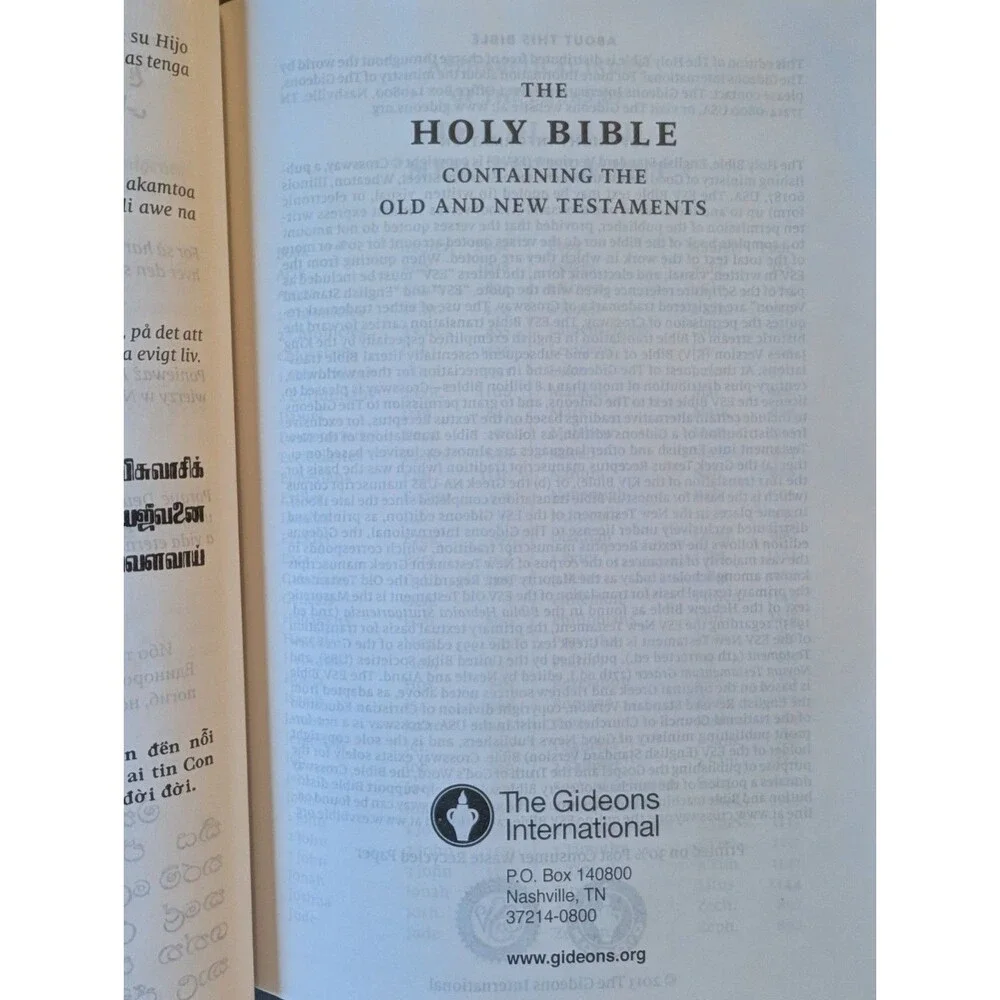 Holy Bible Containing the Old and New Testaments Placed by The Gideons 2013